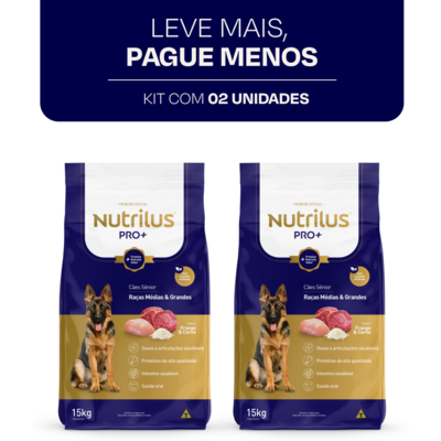Ração Nutrilus Pro+ Frango & Carne para Cães Sênior