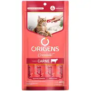 Petisco Cremoso Origens Creminho para Gatos Adutlos Sabor Carne - 15 g (4 Unidades)