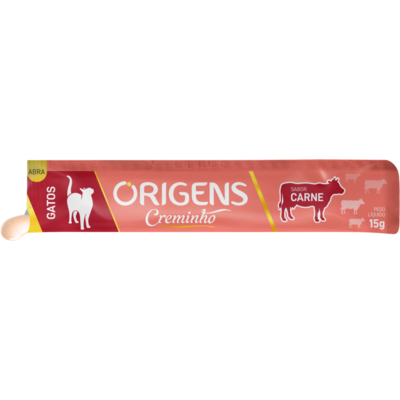 Petisco Cremoso Origens Creminho para Gatos Adutlos Sabor Carne”