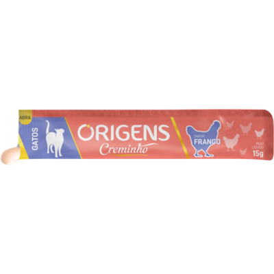 Petisco Cremoso Origens Creminho para Gatos Adutlos Sabor Frango