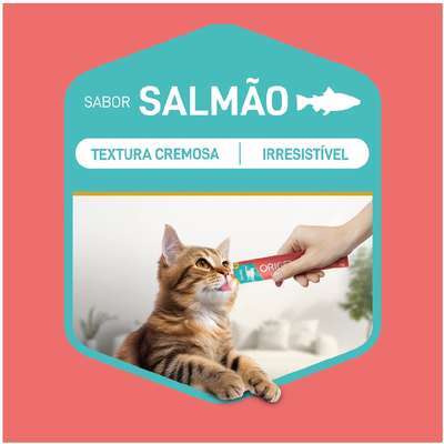 Petisco Cremoso Origens Creminho para Gatos Adutlos Sabor Salmão