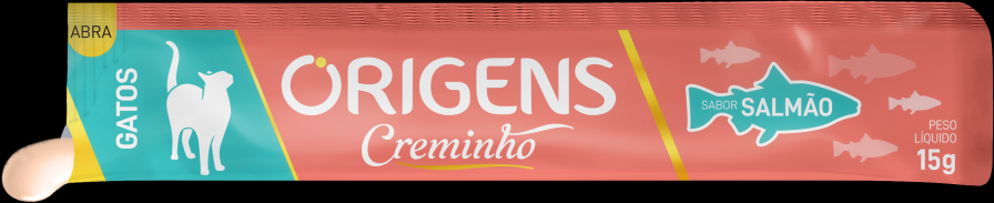 Petisco Cremoso Origens Creminho para Gatos Adutlos Sabor Salmão - 1 Pacote (4 Unidades)