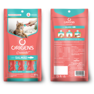 Petisco Cremoso Origens Creminho para Gatos Adutlos Sabor Salmão - 15 g (4 Unidades)