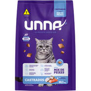 Ração Seca Unna Premium para Gatos Castrados sabor Peixe - 10,1Kg