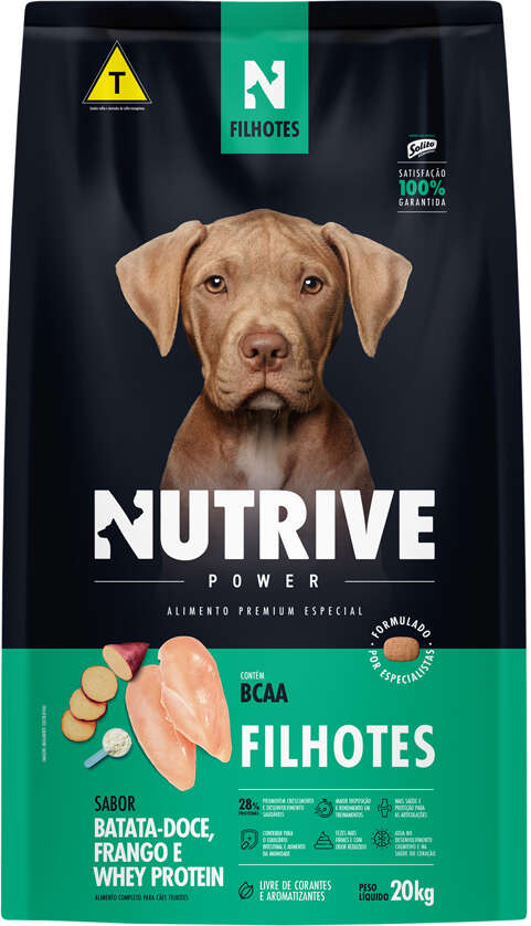 Ração Seca Nutrive Power Premium Especial para Cães Filhotes sabor Frango e Proteínas - 20Kg