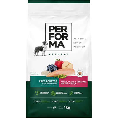 Ração Seca Performa Natural para Cães Adultos Raças Pequenas sabor Frango e Vegetais
