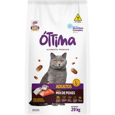Ração Seca Óttima Premium para Gatos Adultos sabor Peixe