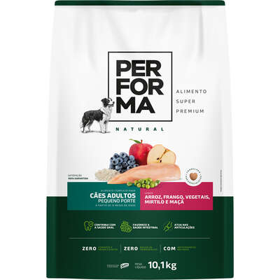 Ração Seca Performa Natural para Cães Adultos Raças Pequenas sabor Frango e Vegetais