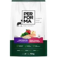 Ração Seca Performa Natural para Cães Adultos Raças Médias e Grandes sabor Frango e Vegetais - 15Kg