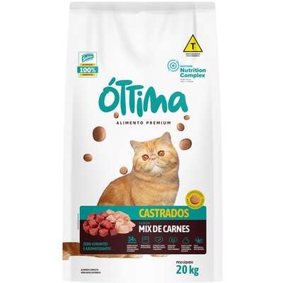 Ração Seca Óttima Mix de Carnes para Gatos Castrados