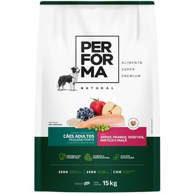 Ração Seca Performa Natural para Cães Adultos Raças Pequenas sabor Frango e Vegetais