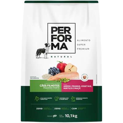 Ração Seca Performa Natural para Cães Filhotes Raças Pequenas sabor Frango e Vegetais