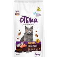 Ração Seca Óttima Premium para Gatos Adultos sabor Peixe - 20Kg