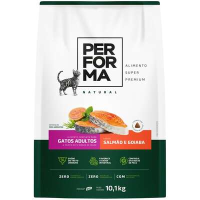 Ração Seca Performa Natural para Gatos Adultos sabor Peixe e Goiaba