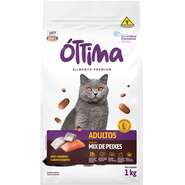 Ração Seca Óttima Premium para Gatos Adultos sabor Peixe - 1Kg