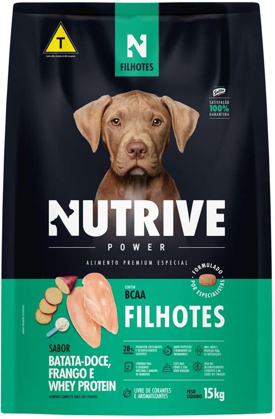 Ração Seca Nutrive Power Premium Especial para Cães Filhotes sabor Frango e Proteínas - 15Kg