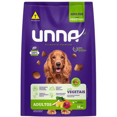 Ração Seca Unna Premium para Cães Adultos sabor Vegetais