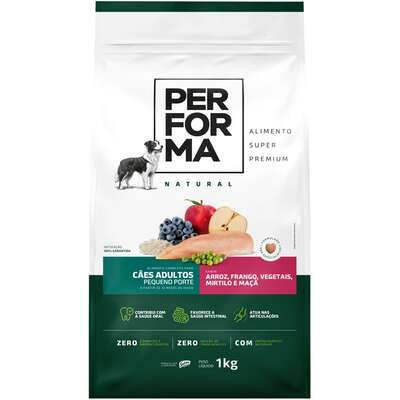 Ração Seca Performa Natural para Cães Adultos Raças Pequenas sabor Frango e Vegetais