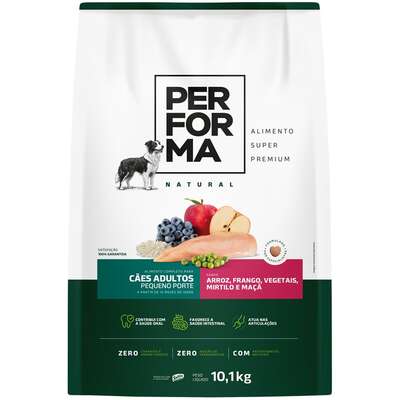 Ração Seca Performa Natural para Cães Adultos Raças Pequenas sabor Frango e Vegetais