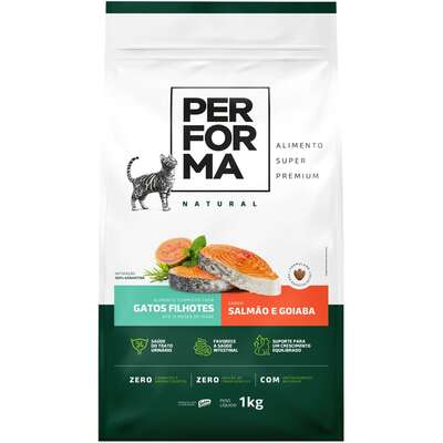 Ração Seca Performa Natural para Gatos Filhotes sabor Peixe e Goiaba
