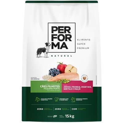 Ração Seca Performa Natural para Cães Filhotes Raças Pequenas sabor Frango e Vegetais