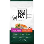 Ração Seca Performa Natural para Gatos Adultos sabor Peixe e Goiaba - 1Kg