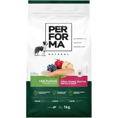 Ração Seca Performa Natural para Cães Filhotes Raças Pequenas sabor Frango e Vegetais