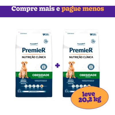 Ração Premier Nutrição Clínica Obesidade para Cães Adultos Médio e Grande Porte