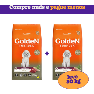 Ração Seca PremieR Pet Golden Formula Carne e Arroz para Cães Adultos de Raças Pequenas