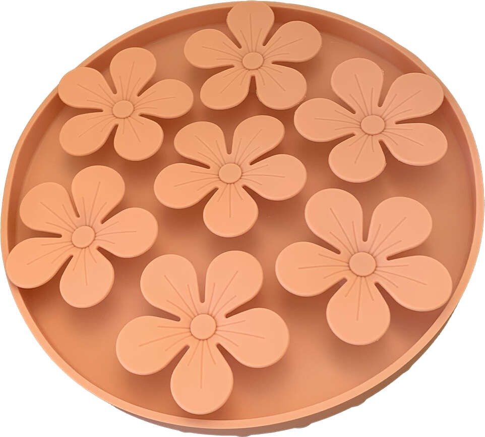 Tapete Interativo Meau Flores Rosa para Cães e Gatos com ventosa - Tam. Único
