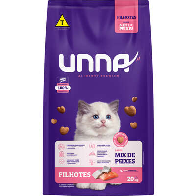 Ração Seca Unna Premium para Gatos Filhotes sabor Peixe