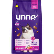 Ração Seca Unna Premium para Gatos Adultos sabor Peixe - 20Kg