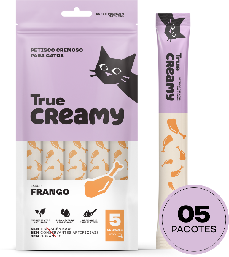 Kit Petisco Cremoso True Creamy Sabores Variados para Gatos - 20 Pacotes (100 Unidades)