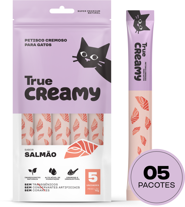 Kit Petisco Cremoso True Creamy Sabores Variados para Gatos - 20 Pacotes (100 Unidades)