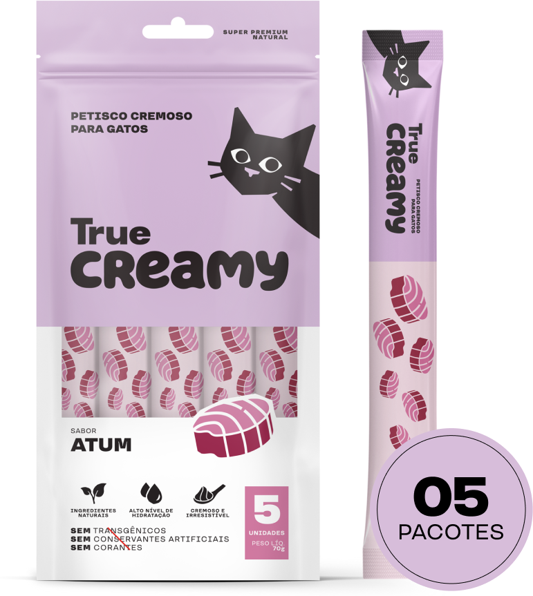 Kit Petisco Cremoso True Creamy Sabores Variados para Gatos - 20 Pacotes (100 Unidades)