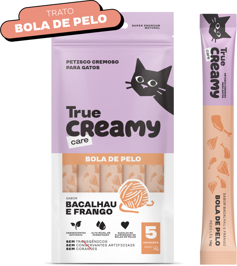 Kit Petisco Cremoso True Creamy Care Sabores Variados para Gatos - 6 Pacotes (30 Unidades)
