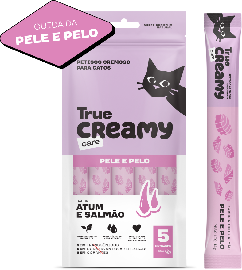 Kit Petisco Cremoso True Creamy Care Sabores Variados para Gatos - 6 Pacotes (30 Unidades)