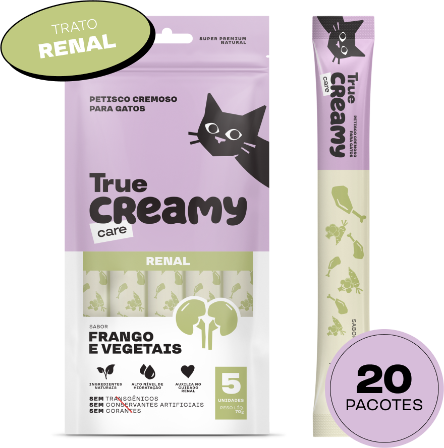 Kit Petisco Cremoso True Creamy Care Sabores Variados para Gatos - 120 Pacotes (600 Unidades)