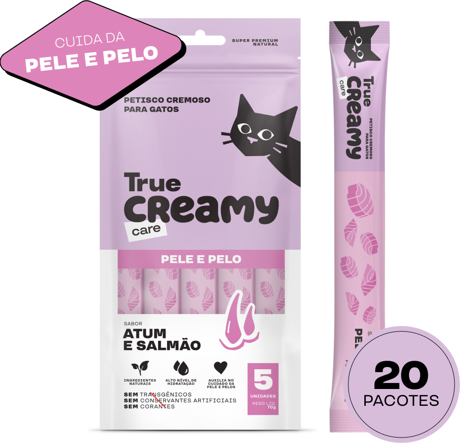 Kit Petisco Cremoso True Creamy Care Sabores Variados para Gatos - 120 Pacotes (600 Unidades)
