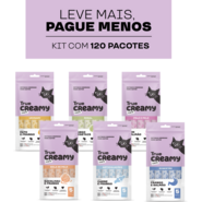 Kit Petisco Cremoso True Creamy Care Sabores Variados para Gatos - 120 Pacotes (600 Unidades)