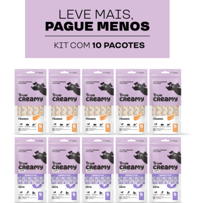 Kit Petisco Cremoso True Creamy Sabores Variados para Cães