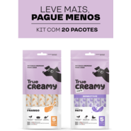 Kit Petisco Cremoso True Creamy Sabores Variados para Cães - 20 Pacotes (100 Unidades)