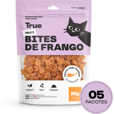 Kit Petisco Natural True Meats Mix Camarão e Bites de Frango para Gatos