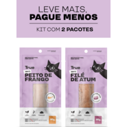 Kit True Meats Mix File de Atum e Peito de Frango para Gatos - 2 pacotes