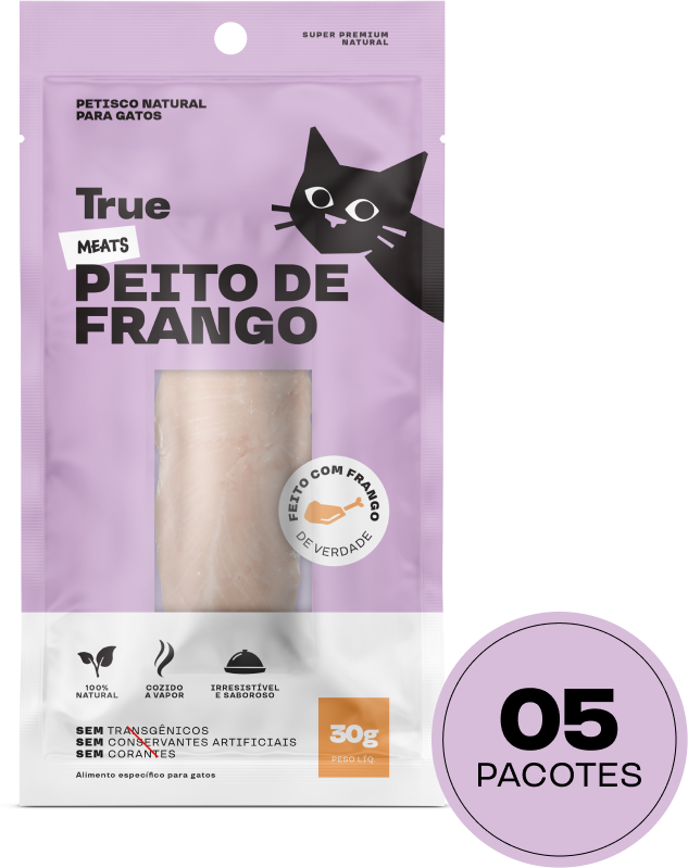 Kit Petisco Natural True Meats Mix File de Atum e Peito de Frango para Gatos - 10 pacotes