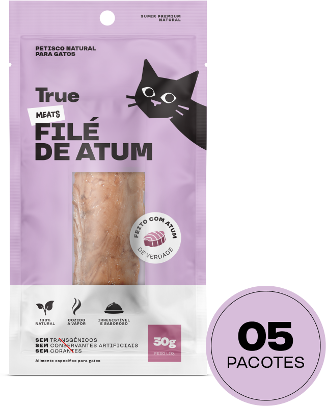Kit Petisco Natural True Meats Mix File de Atum e Peito de Frango para Gatos - 10 pacotes