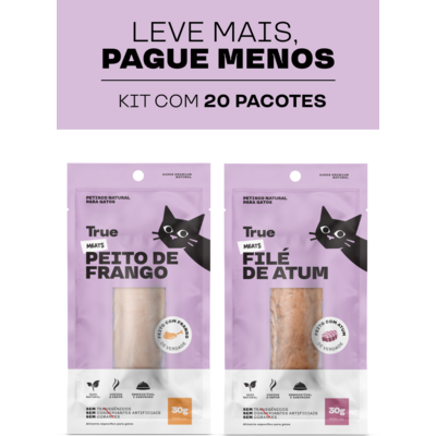 Kit True Meats Mix File de Atum e Peito de Frango para Gatos