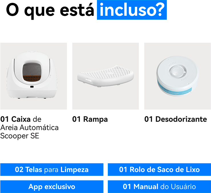 Kit Caixa de Areia Automática e Rampa Catlink para gatos - Tam. Único