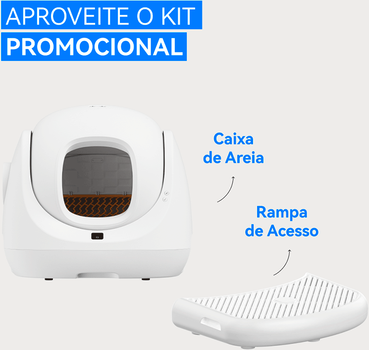 Kit Caixa de Areia Automática e Rampa Catlink para gatos - Tam. Único