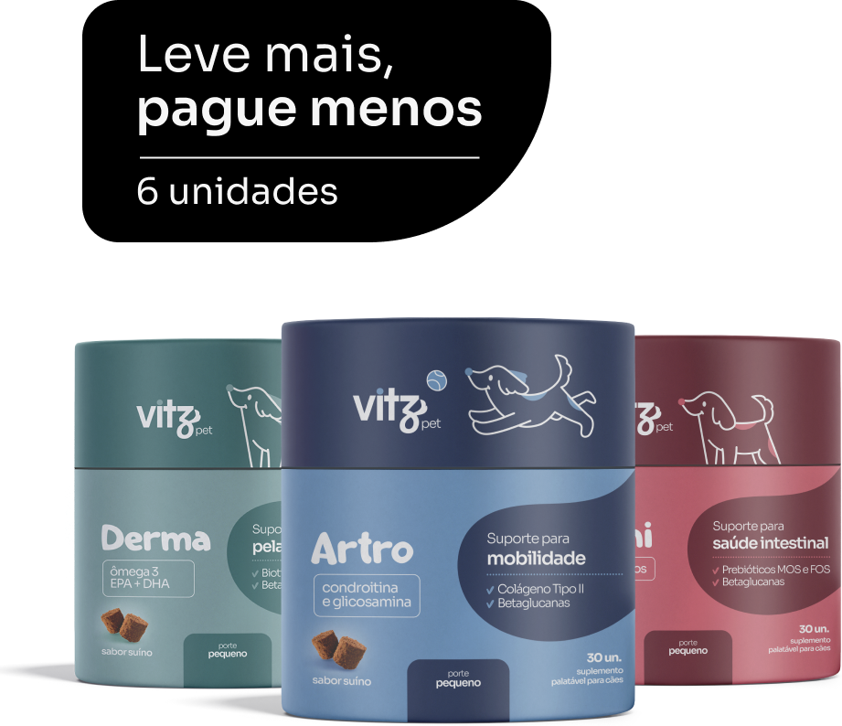 Kit Suplemento Palatavel Vitz Pet para Cães de Porte Pequeno - 6 unidades